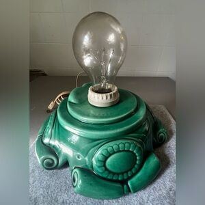 Vintage Atlantic Mold Scroll Ceramic Christmas Tree Base 1970’s Hand Painted